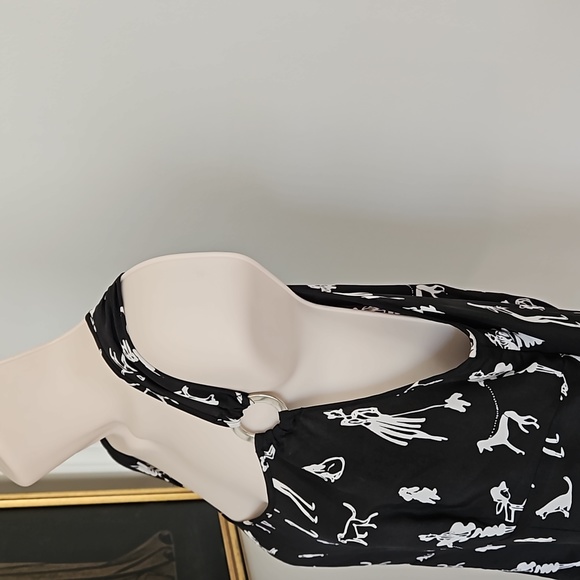 Spenser Jeremy Dog Walking Silk Top Size M - Picture 3 of 11